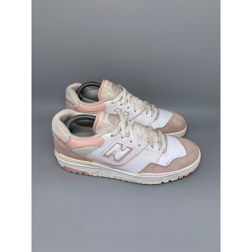 New Balance 550 White Pink Suede Basketball Shoes BBW550CD Women's Sz 10
